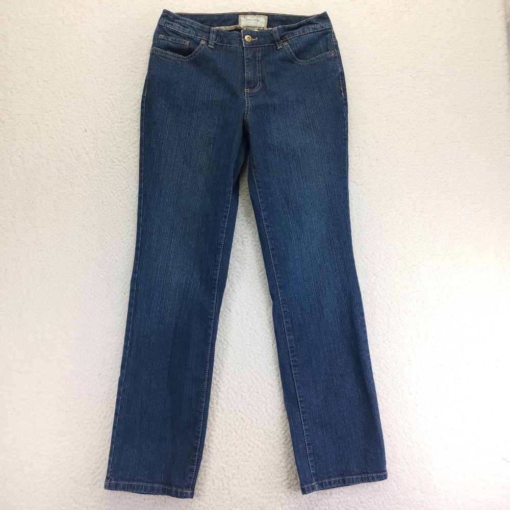 Sonoma Life + Style Womens Size 8 Dark Wash Straight Leg Stretch Denim Jeans